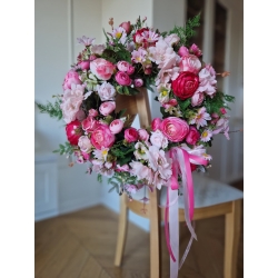 Wieniec letni na drzwi "Malina w Pudrze" 50 cm